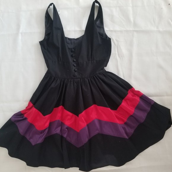 Mini Black, Red and Purple Dress - Picture 3 of 4